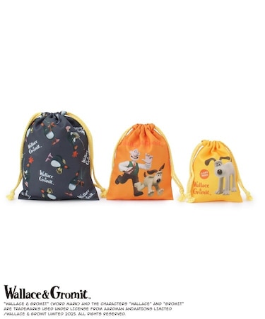 ウォレスとグルミット 巾着 3P