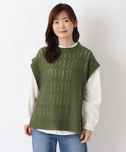 アクリルニット ブラウス アンサンブル