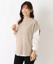 アクリルニット ブラウス アンサンブル