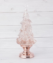 【クリスマス】バブル 台付LEDライト ツリー ピンク