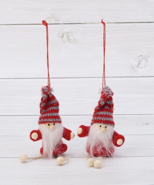 ◆【クリスマス】ニット サンタオーナメントセット