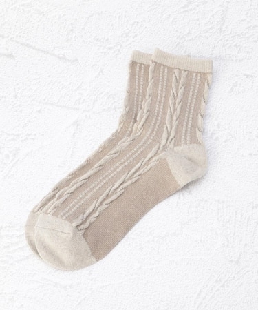 ◆スタイルムジ 逆スパ ヘリンボン クォーターソックス