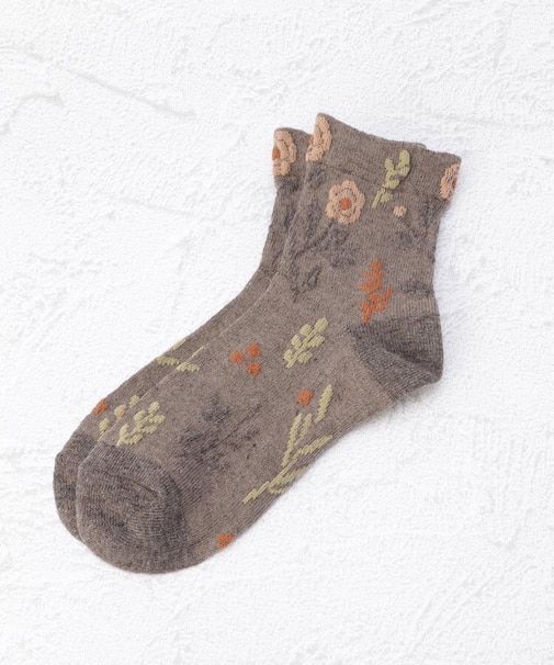 ◆あなたに優しい 草花 クォーターソックス