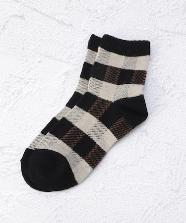 ◆あなたに優しい ブロックチェック クォーターソックス