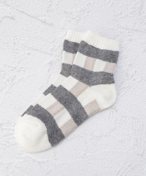 ◆あなたに優しい ブロックチェック クォーターソックス