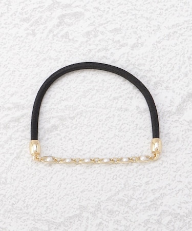 静電気 ヘアブレス パール調チェーン