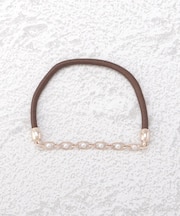 静電気 ヘアブレス パール調チェーン