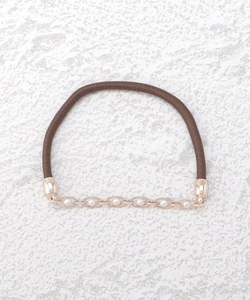 静電気 ヘアブレス パール調チェーン