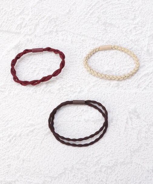 ◆静電気 ヘアゴム ねじねじ 3P