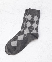 ◆ラテミルク アーガイル総柄 クルーソックス