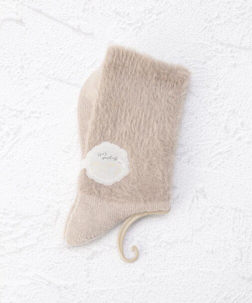 ◆フェザー切替 無地 クルーソックス