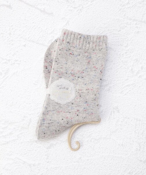 ◆ネップ無地 クルーソックス