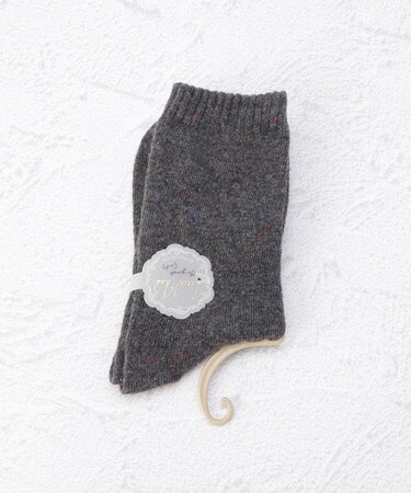 ◆ネップ無地 クルーソックス