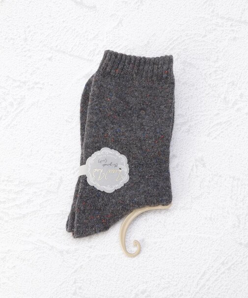 ◆ネップ無地 クルーソックス