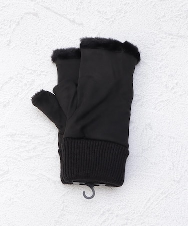 【あったか】ポリスエード無地グローブ 指無し