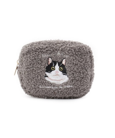 SE e.e.p.ボア刺繍ポーチ