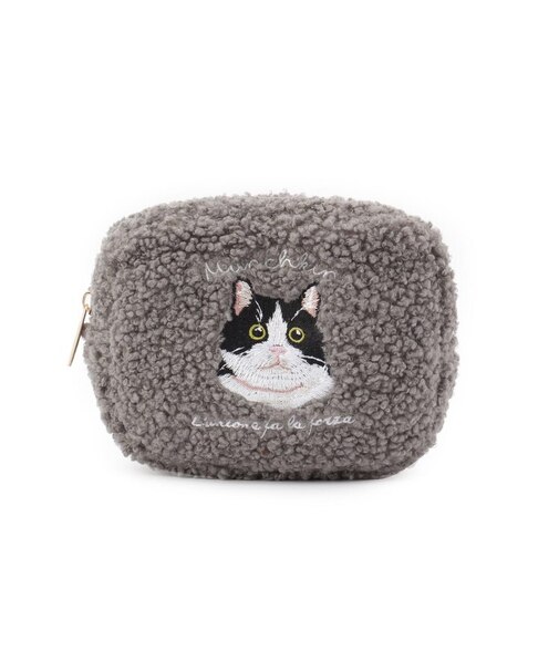 SE e.e.p.ボア刺繍ポーチ