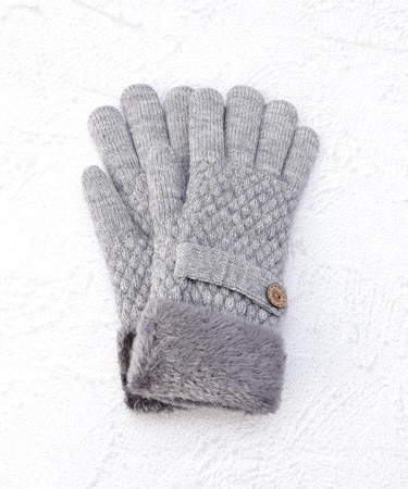 【あったか】裏モール手袋 ベルト 五指