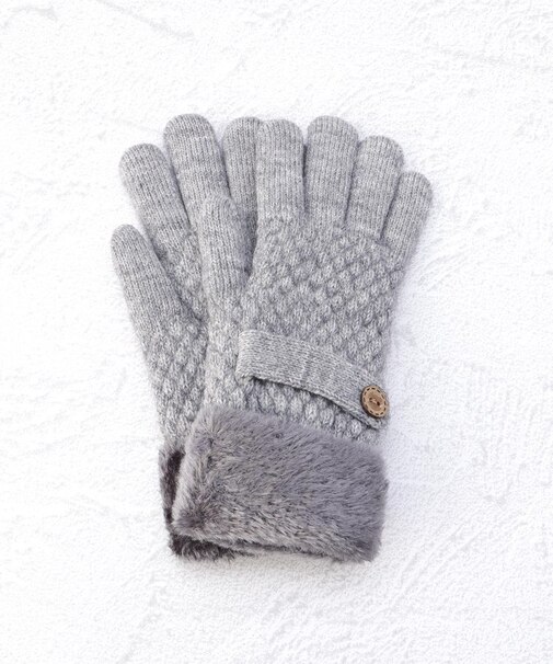 【あったか】裏モール手袋 ベルト 五指