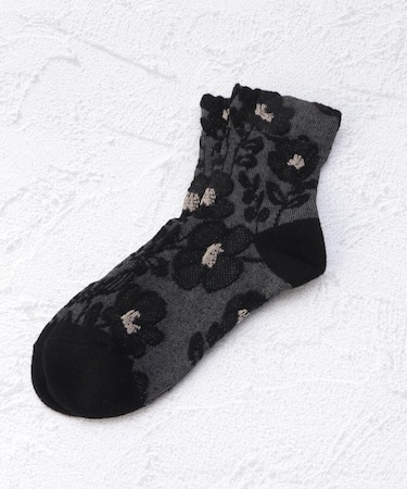 ◆あなたに優しい レースフラワー クォーターソックス