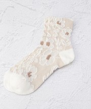 ◆あなたに優しい レースフラワー クォーターソックス
