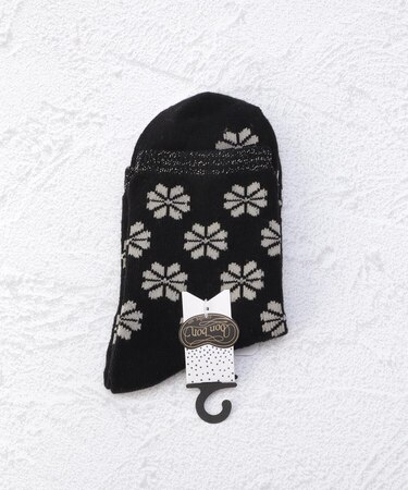 ◆bonbon フラワーモノグラム クォーターソックス