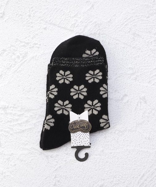 ◆bonbon フラワーモノグラム クォーターソックス