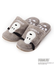 【あったか】SNOOPY 外縫いスリッパ フェイス