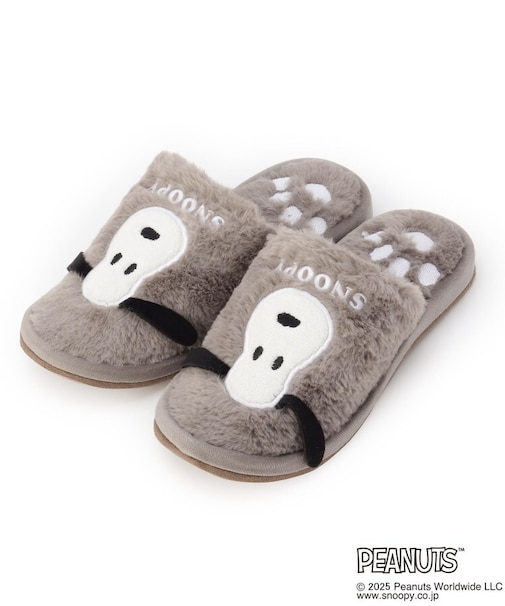 【あったか】SNOOPY 外縫いスリッパ フェイス