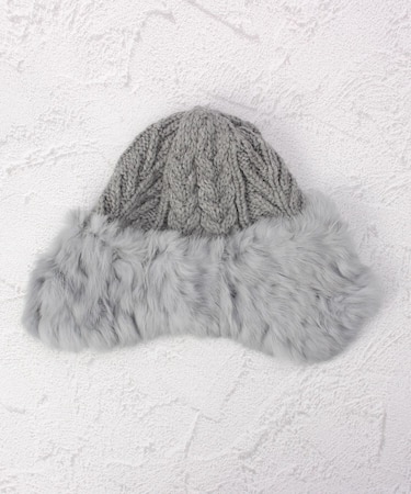 ファー 耳付き ニット