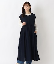 ノースリーブ 前開き比翼ワンピース