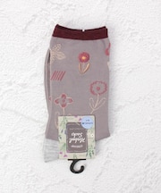 ◆お花刺繍フロートクルーソックス