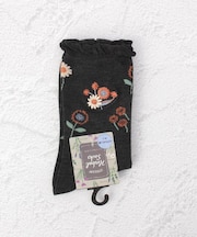 ◆ブローチ刺繍ロークルーソックス
