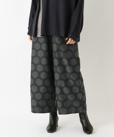 ドットジャカード 9分丈セミワイドパンツ