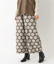ドットジャカード 9分丈セミワイドパンツ