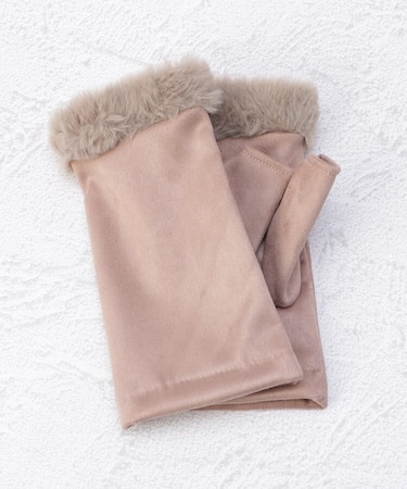 【あったか】ファースエード 指無し