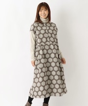 ドットジャカード フレンチスリーブワンピース
