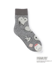 【あったか】SNOOPY MIX総柄 ホームソックス