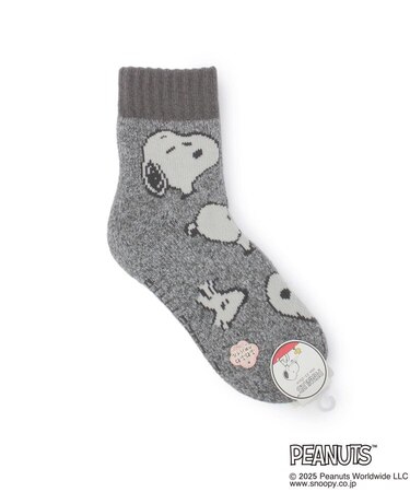 【あったか】SNOOPY MIX総柄 ホームソックス