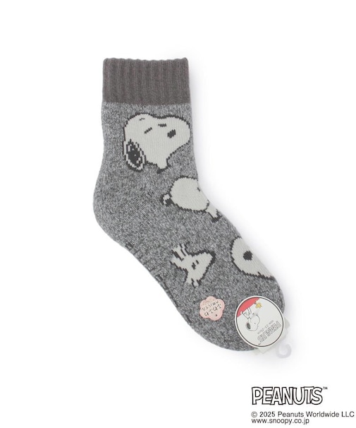 【あったか】SNOOPY MIX総柄 ホームソックス