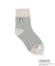 【あったか】SNOOPY 顔刺繍 ホームソックス