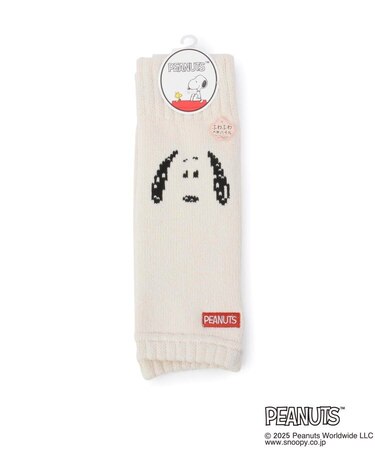 【あったか】SNOOPY 顔刺繍 レッグウォーマー