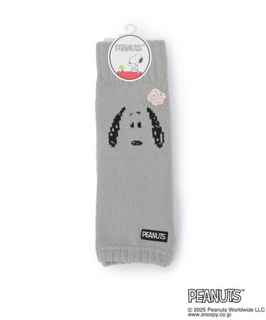 【あったか】SNOOPY 顔刺繍 レッグウォーマー