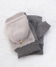 【あったか】2WAYファー 指カバー付き