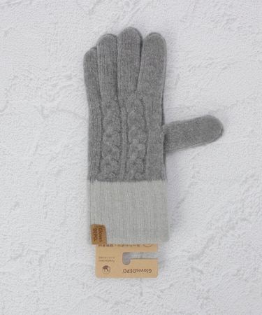 【あったか】配色切り替え ニットグローブ