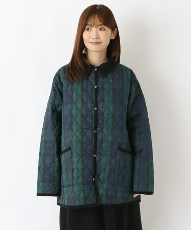 ダイヤチェック 襟付コート