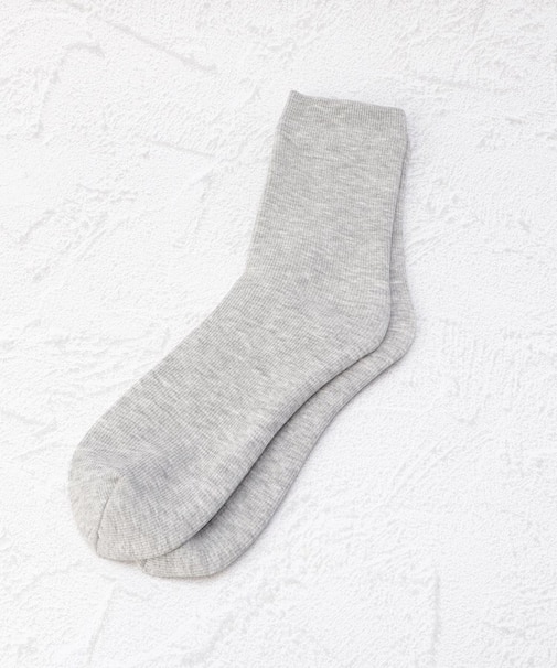 ◆無地裏起毛ロークルークォーターソックス