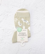 ◆オーガニックコットン 森の動物達 クルーソックス