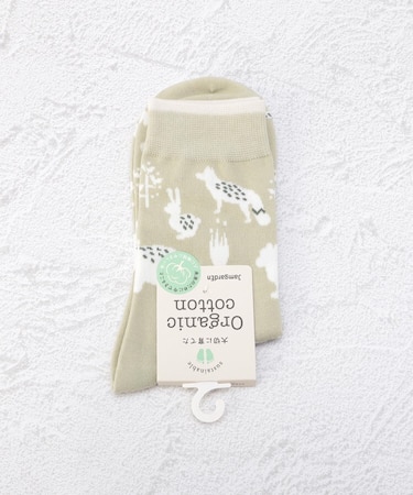 ◆オーガニックコットン 森の動物達 クルーソックス