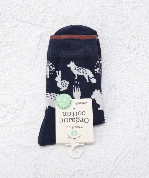 ◆オーガニックコットン 森の動物達 クルーソックス
